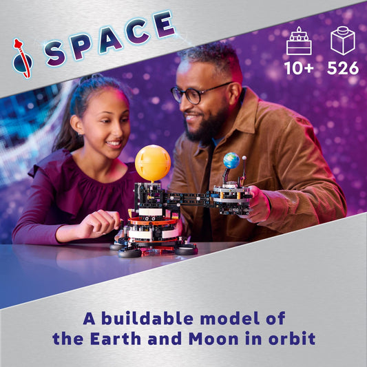 LEGO Technic crankshaft rotation feature lets kids visualize moving planets in real time.