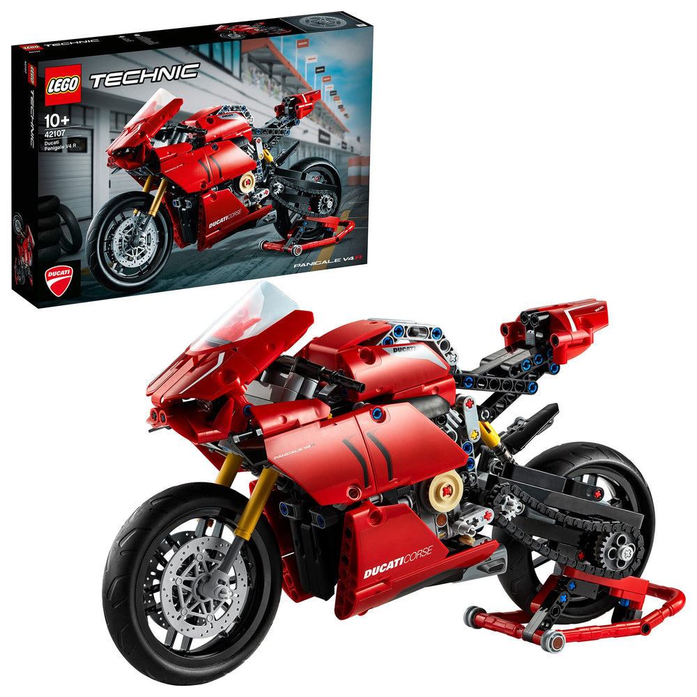 LEGO Technic Ducati Panigale V4 R front wheel detail for authentic steering feel