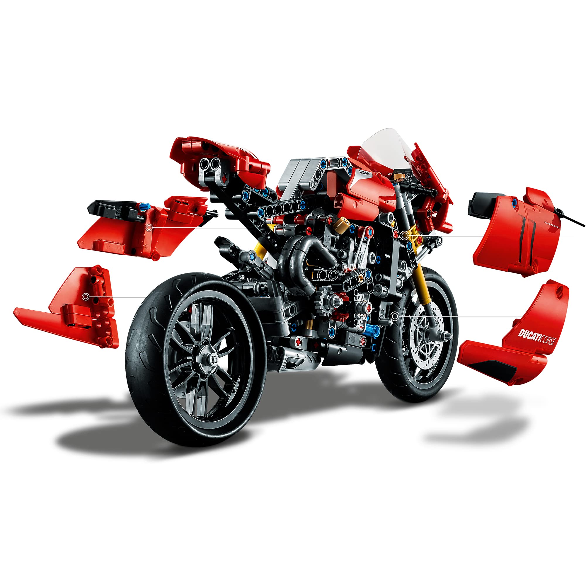 LEGO Technic gearbox inside the Panigale V4 R for exploring gear shifts
