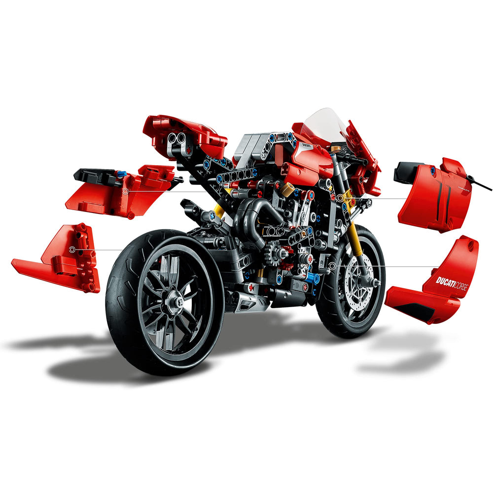 LEGO Technic gearbox inside the Panigale V4 R for exploring gear shifts