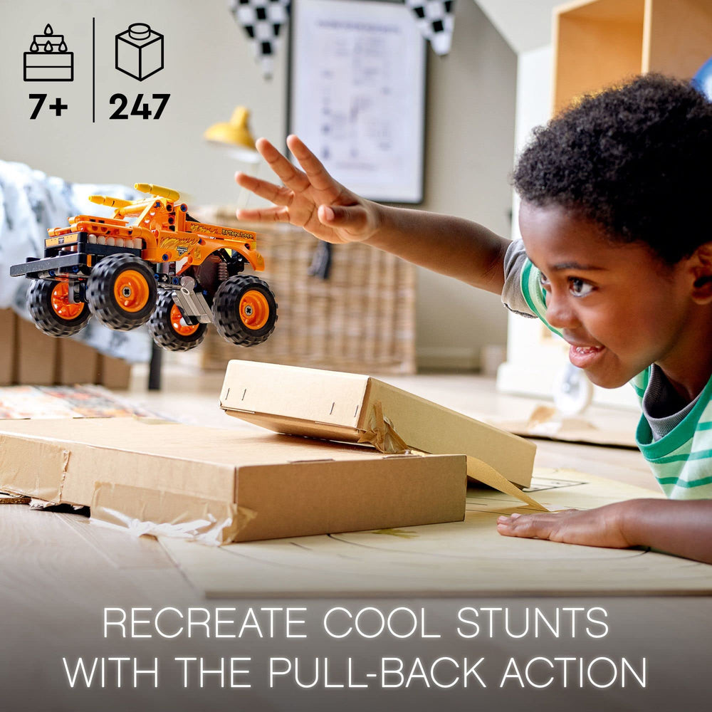 LEGO Technic El Toro Loco fire graphics highlight the fierce monster truck vibe