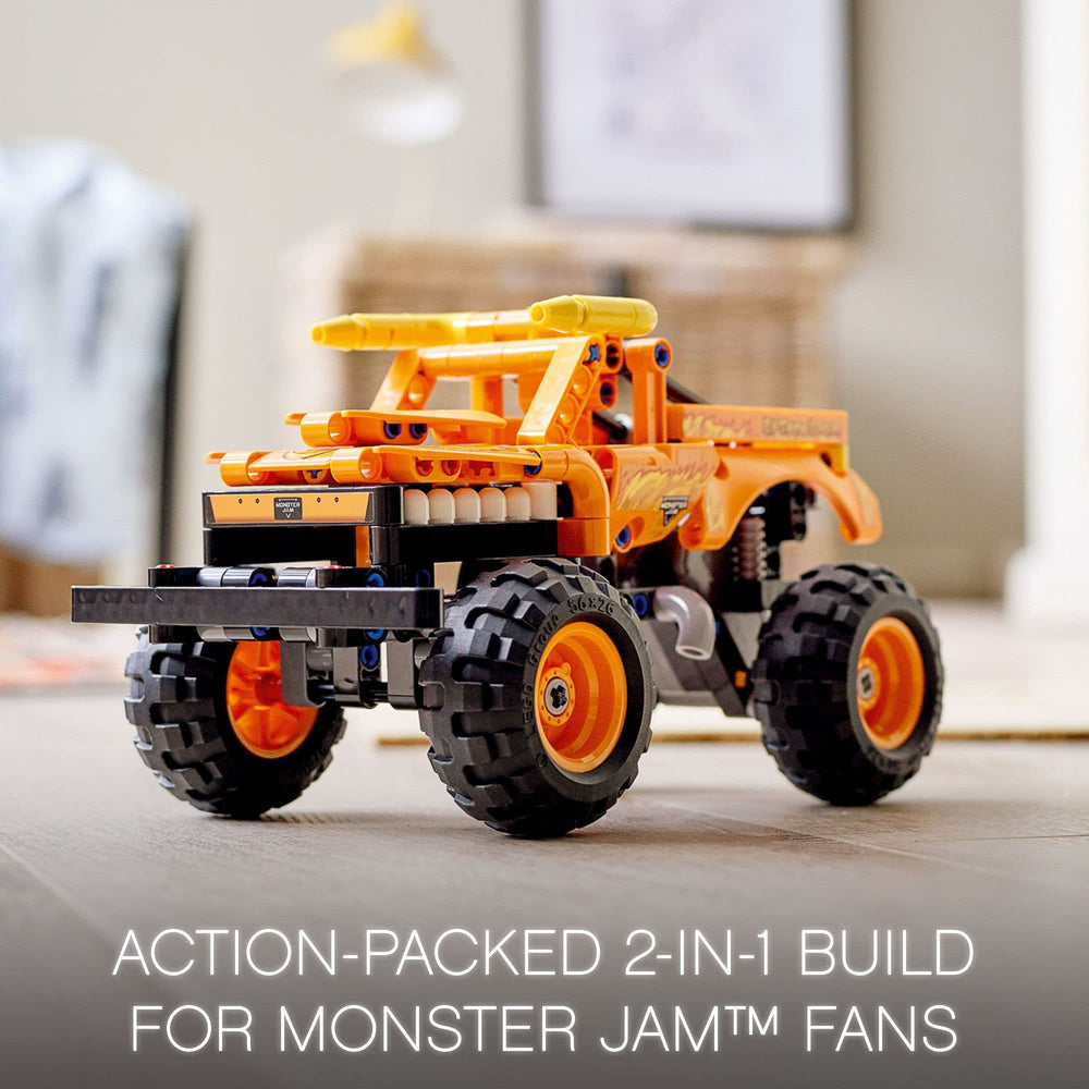LEGO Technic El Toro Loco horns and nose ring detail adds iconic truck realism