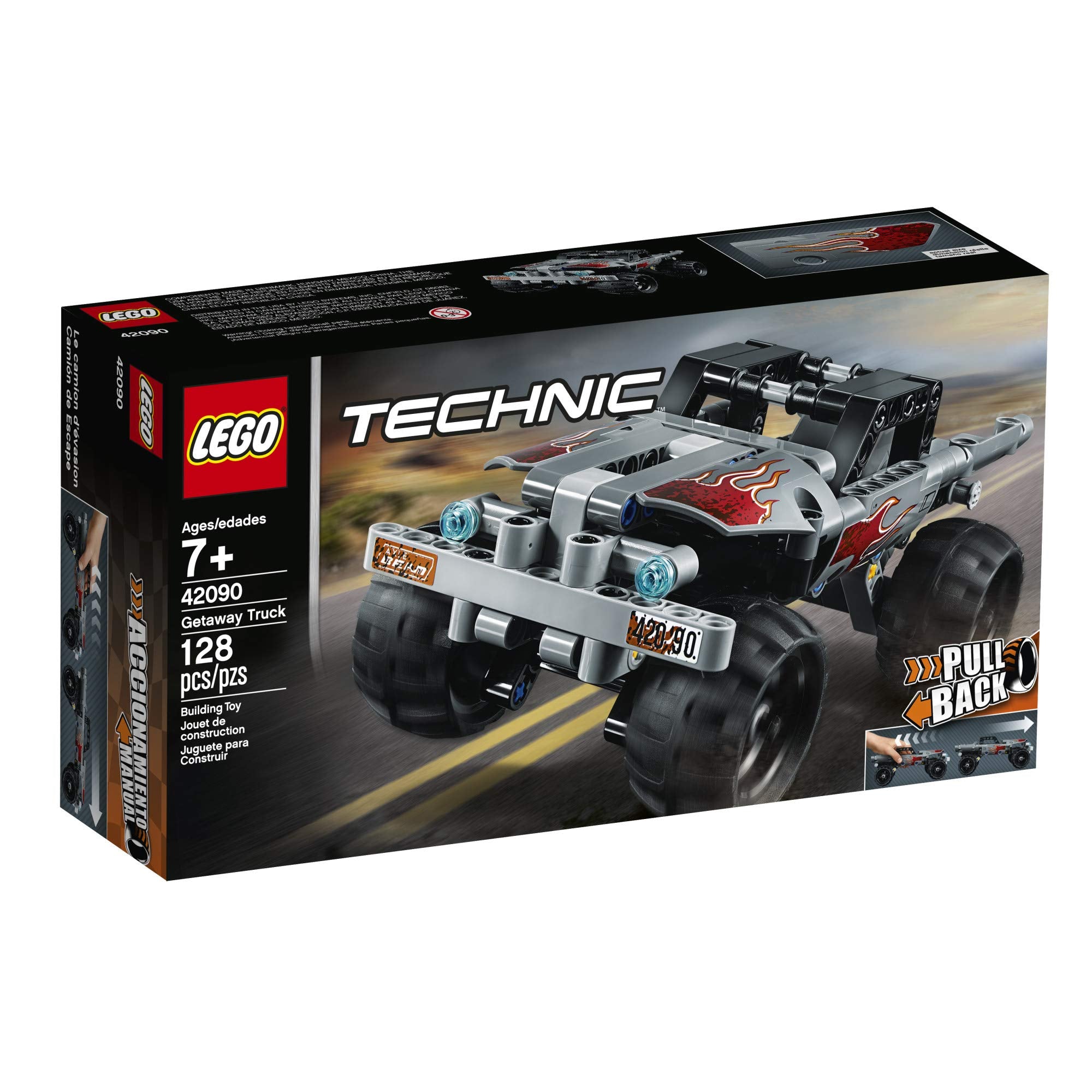 LEGO Technic Getaway Truck 42090 tires show scale and grip for dynamic stunts