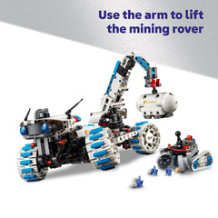 LEGO Technic Lunar Outpost Moon Rover mining rover with dynamic scoop in action