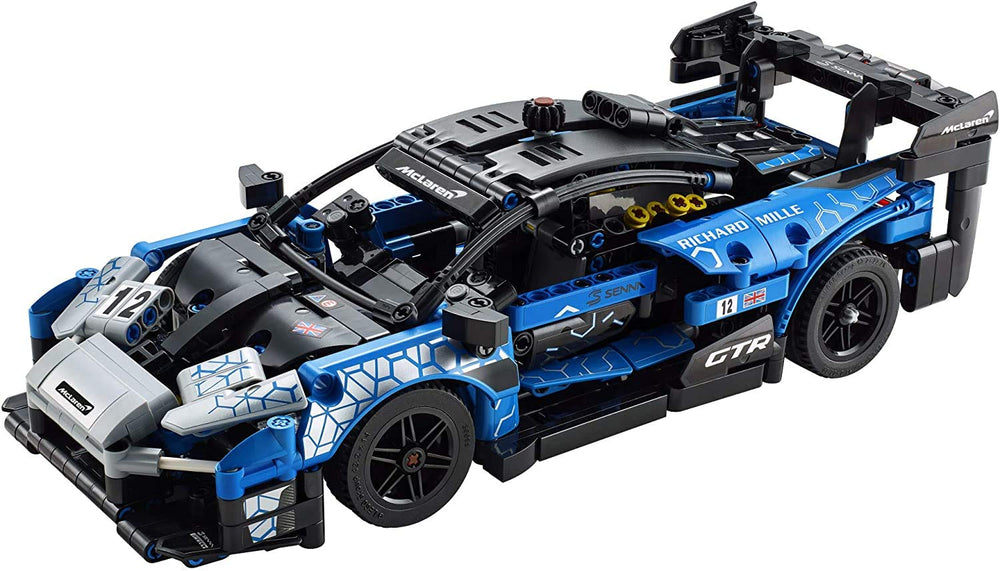 LEGO Technic McLaren Senna GTR wheel steering for interactive play.