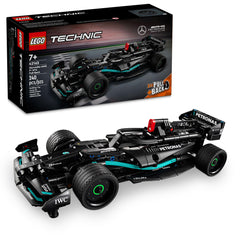 LEGO Technic Mercedes-AMG F1 W14 E pull-back car front view, ready for racing