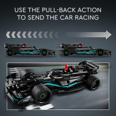 LEGO Technic Mercedes-AMG F1 W14 E pull-back car sticker details showcase branding