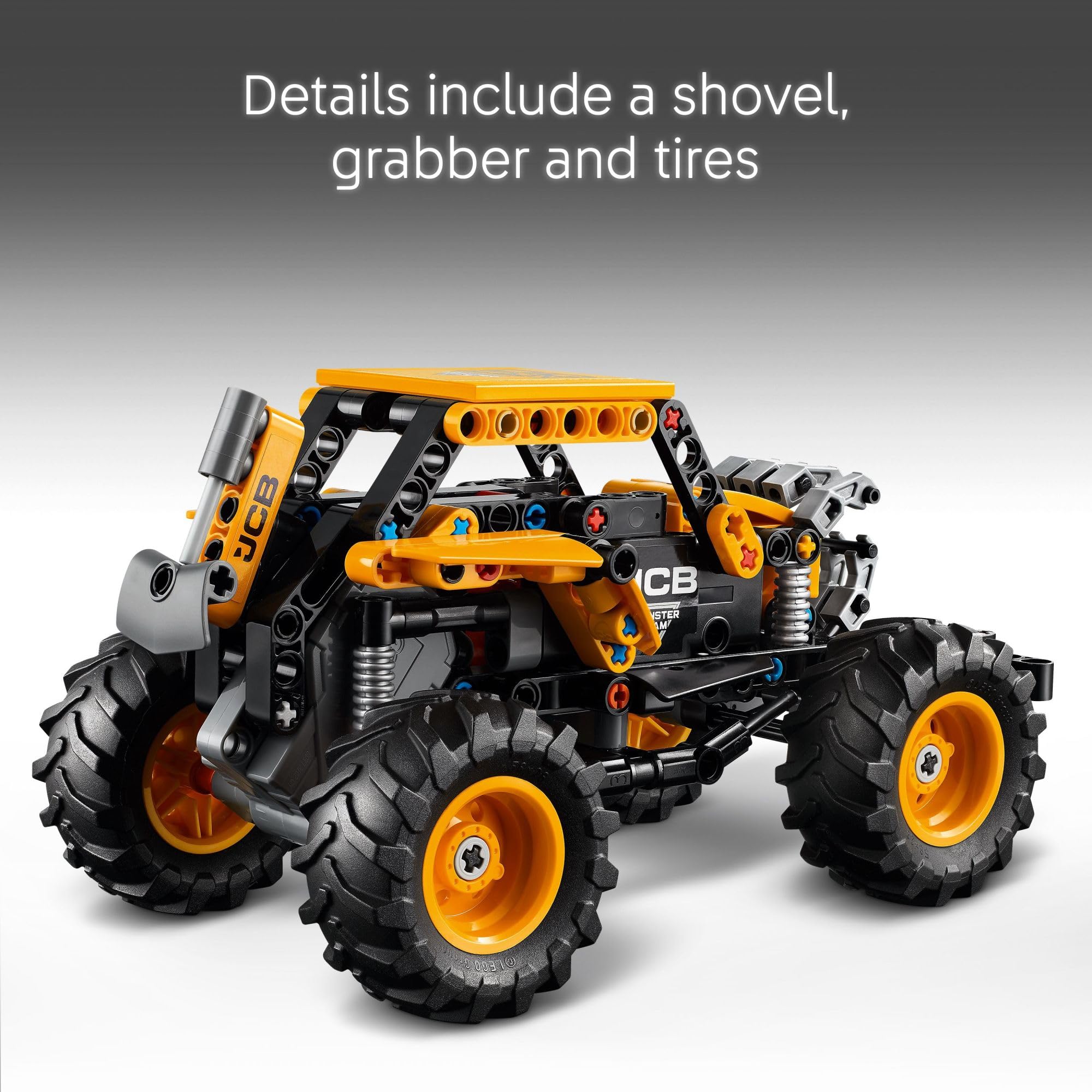 LEGO DIGatron shovel and grabber detail showcases interactive build features.