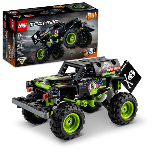 LEGO Technic Grave Digger 42118 truck with authentic Monster Jam styling to fuel imaginative play