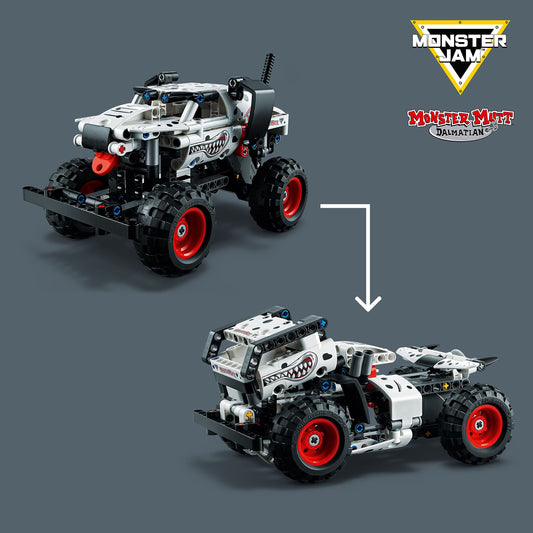 Front view with authentic sticker details on the Monster Mutt Dalmatian