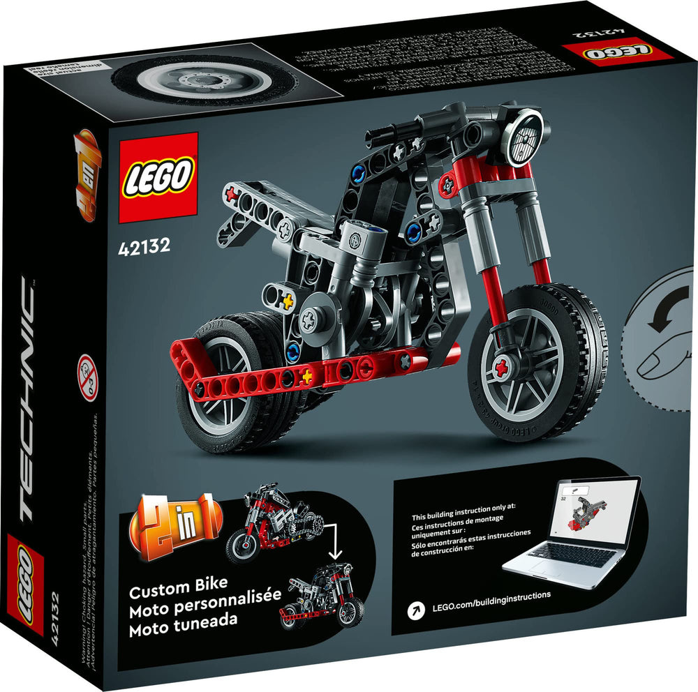 LEGO Technic motorcycle 42132 complete set box suggests gifts and gifting ideas