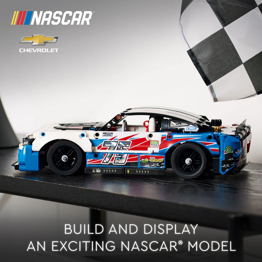 LEGO Technic NASCAR Camaro ZL1 engine detail with moving pistons for hands-on play