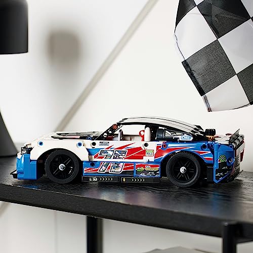 LEGO Technic NASCAR Camaro ZL1 model for display in a collection.