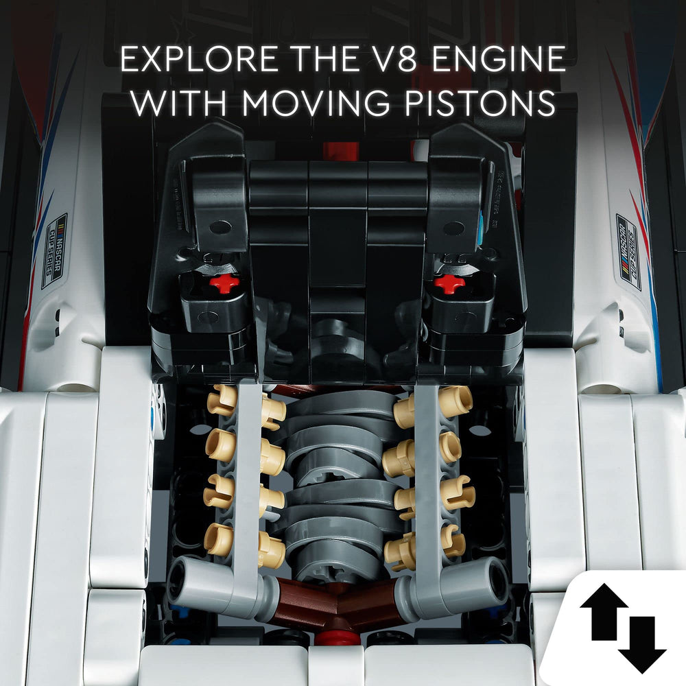 LEGO Technic NASCAR Camaro ZL1 steering mechanism for realistic handling