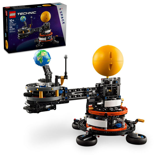 LEGO Technic Planet Earth and Moon in Orbit model highlights interactive orbital concepts for curious young builders.