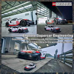 LEGO Technic Porsche 911 RSR differential and suspension mechanics
