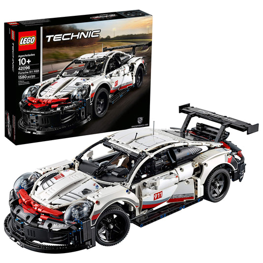 LEGO Technic Porsche 911 RSR front view, ideal for display and engineering appreciation