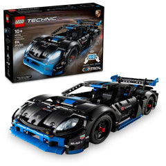 LEGO Technic Porsche GT4 e-Performance front view highlights authentic details for display and play