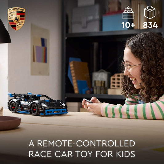 LEGO Technic Porsche GT4 e-Performance side view shows scale realism for display or creative play