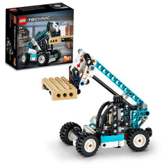 LEGO Technic Telehandler 42133 lifting arm for realistic lifting play on construction sites.