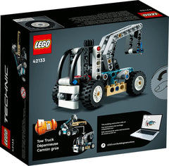 LEGO Technic Telehandler 42133 side view highlights authentic proportions for display.