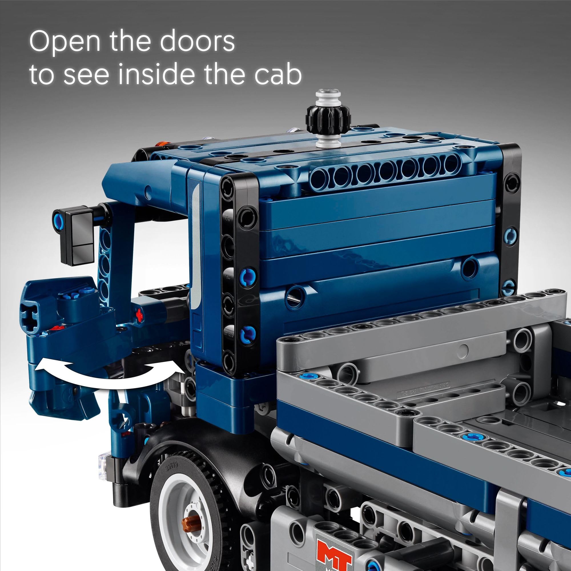 LEGO Technic tipping dump truck dump mechanism in action, great for pretend site tasks