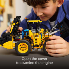 LEGO Technic Volvo L120 Electric Wheel Loader engine gears visible to spark curiosity