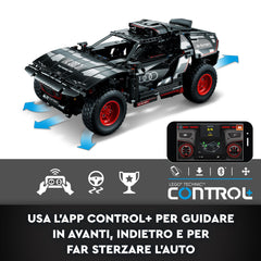 LEGO Technic Audi RS Q e-tron 42160 CONTROL+ app interface for driving and steering