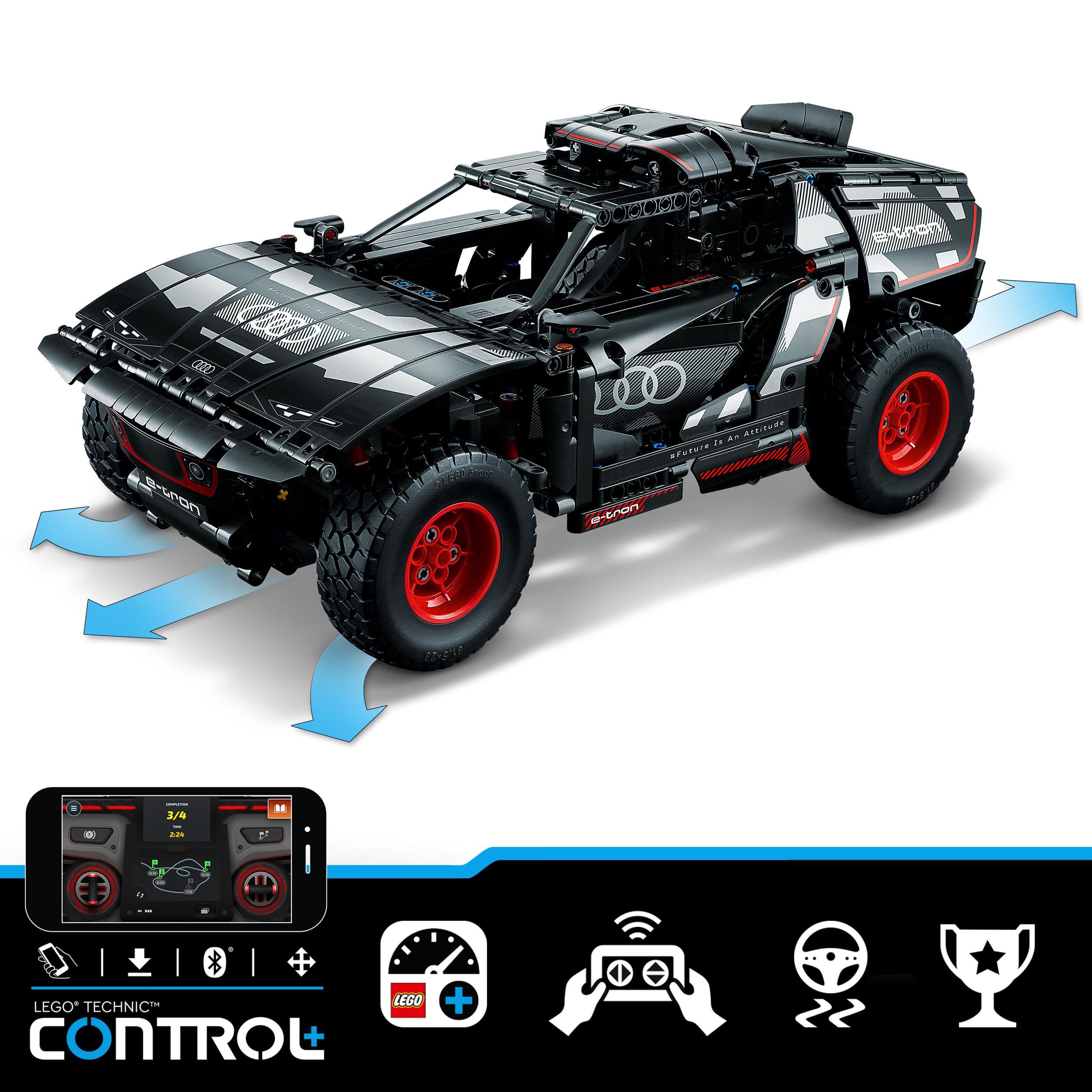 LEGO Technic Audi RS Q e-tron 42160 detailed interior for immersive play