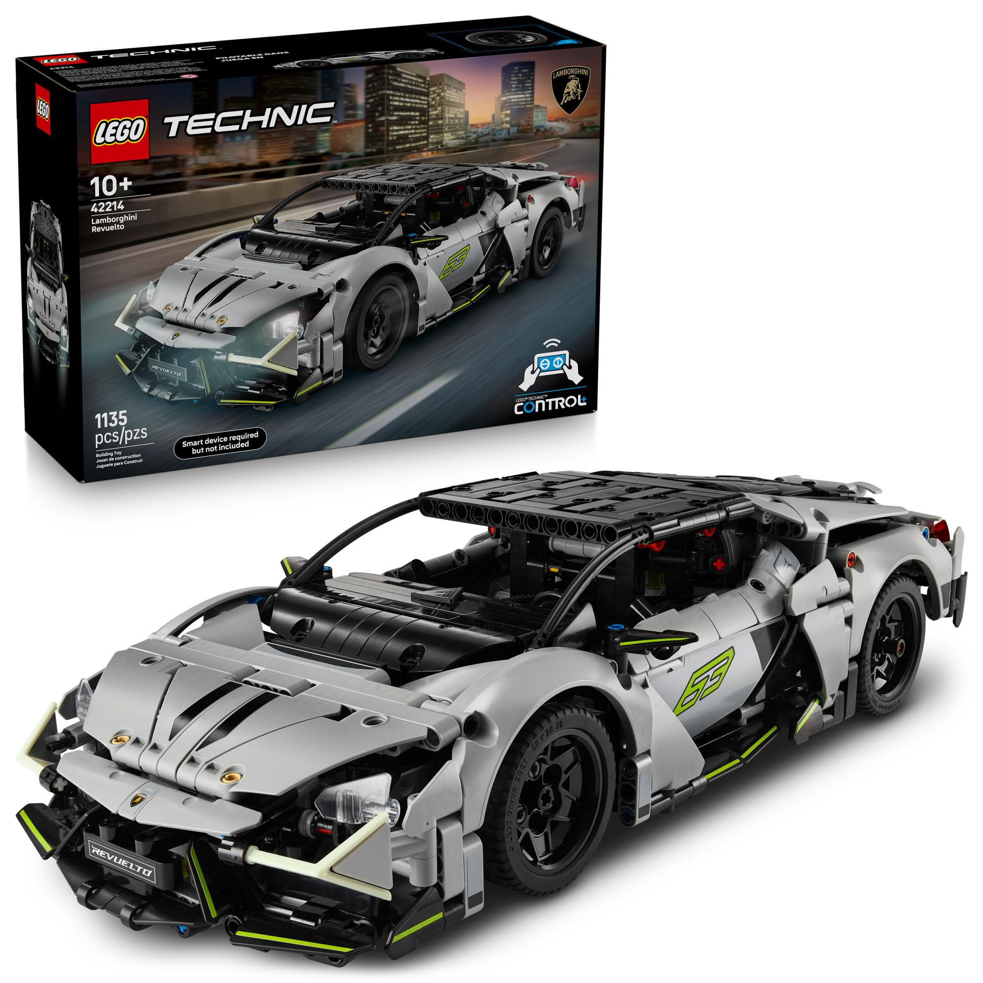 LEGO Technic Lamborghini Revuelto aero body detail for authentic display and imaginative play.
