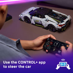 LEGO Technic Lamborghini Revuelto remote-control steering for interactive driving fun.