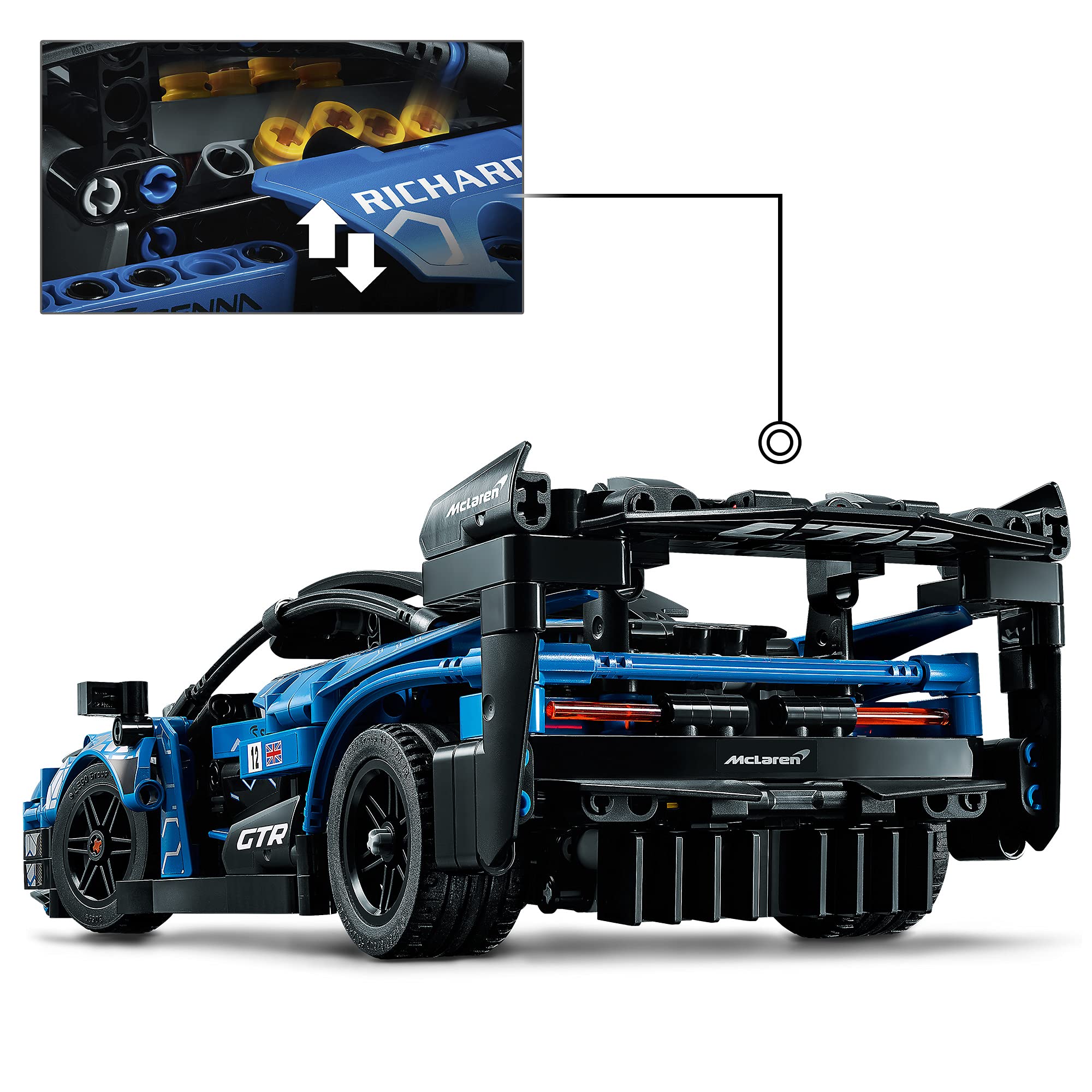 LEGO Technic McLaren Senna GTR 42123 side profile highlights scale and design