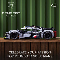 LEGO Peugeot 9X8 doors-open angle highlighting opening features.