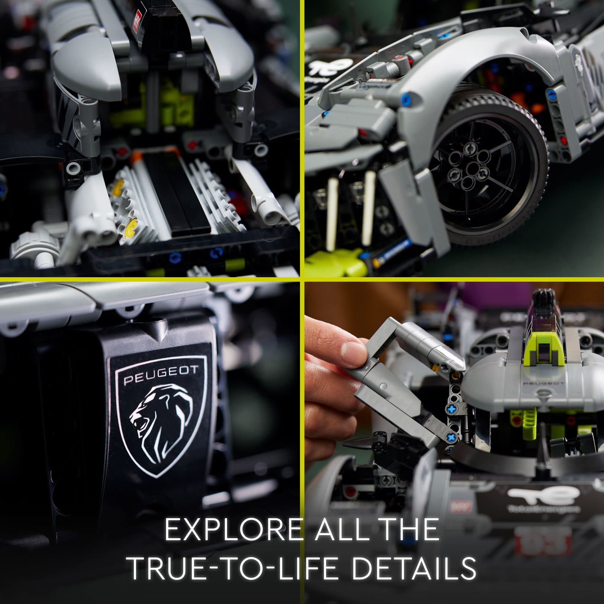 LEGO Peugeot 9X8 suspension-detail for realistic engineering feel.