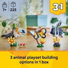 LEGO Toucan movable beak for interactive, hands-on learning during play.