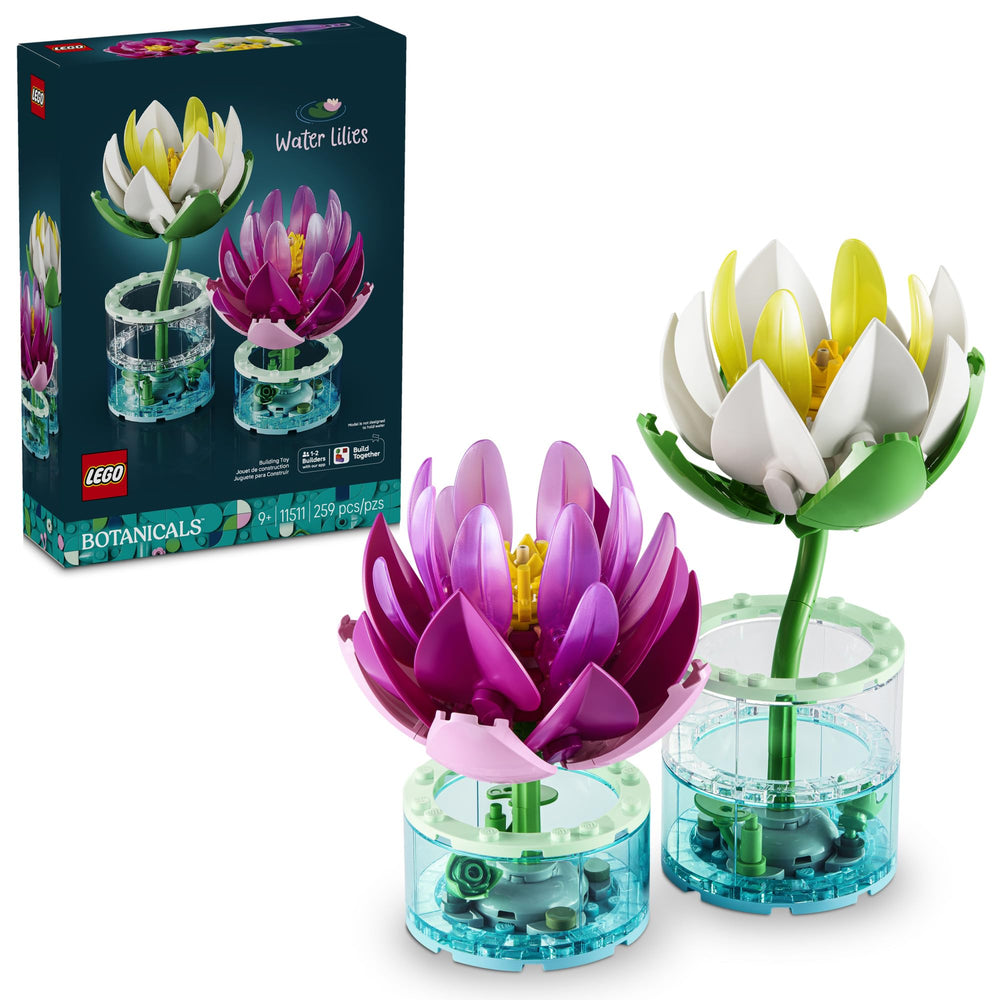 LEGO Water Lilies front packaging showing set and piece count, clear gift appeal