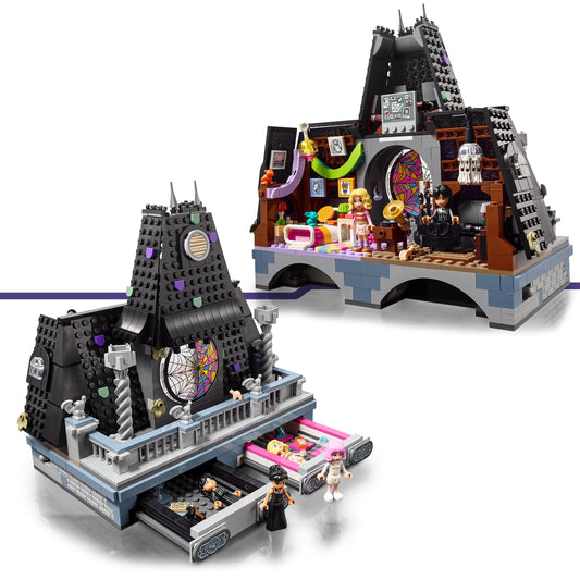 LEGO Wednesday balcony with gargoyles enhances gothic play scenes