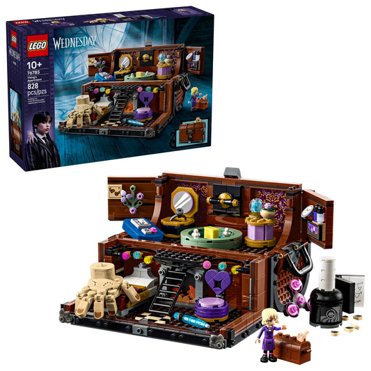LEGO Wednesday Thing’s Apartment trunk open reveals Thing’s hidden room for imaginative play sessions.