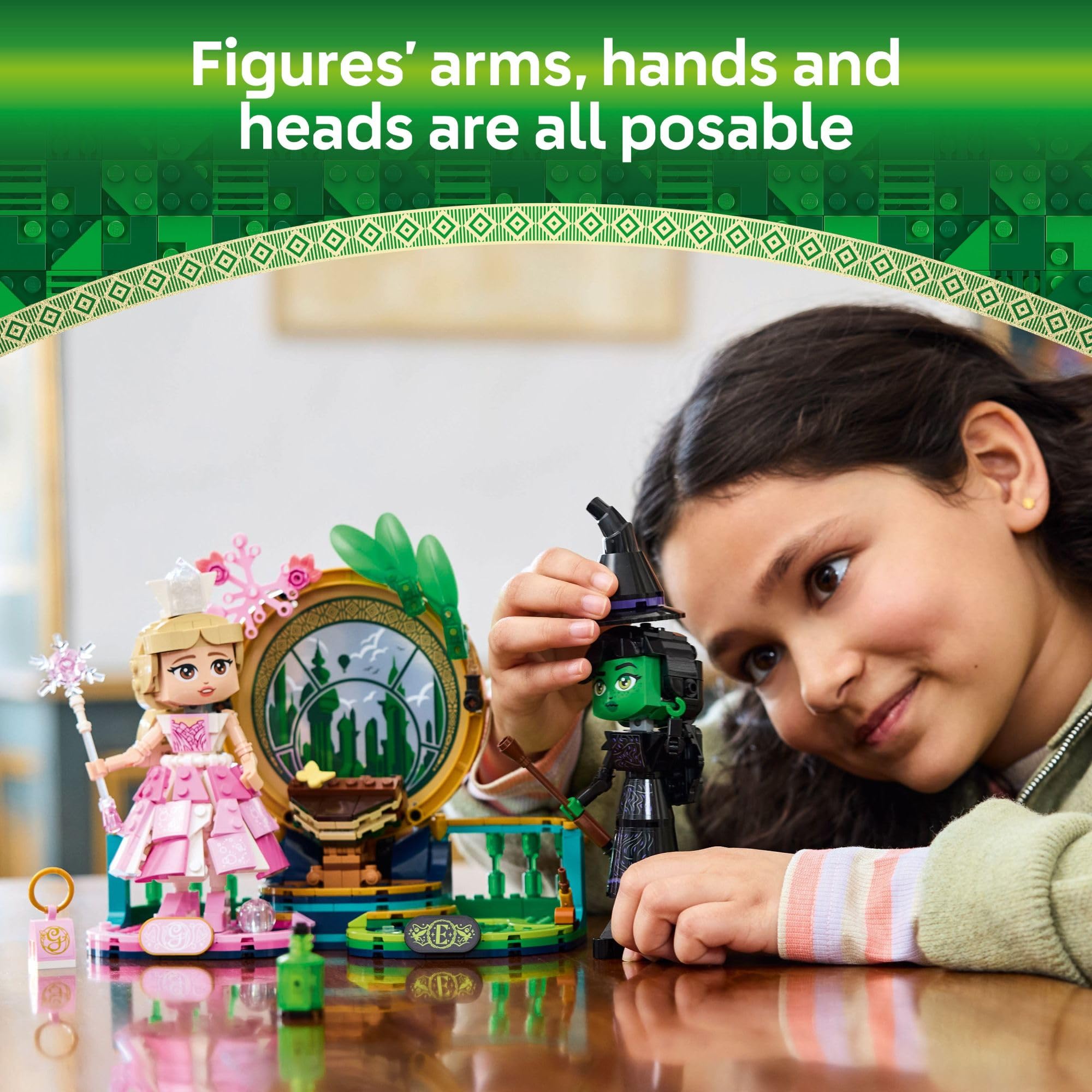 LEGO Wicked Defying Gravity QR code access for exclusive content.