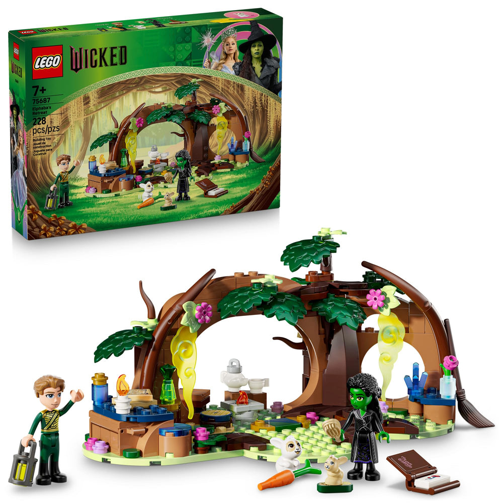 LEGO Wicked Elphaba's Retreat forest hideaway with Elphaba and Fiyero minidolls for imaginative play