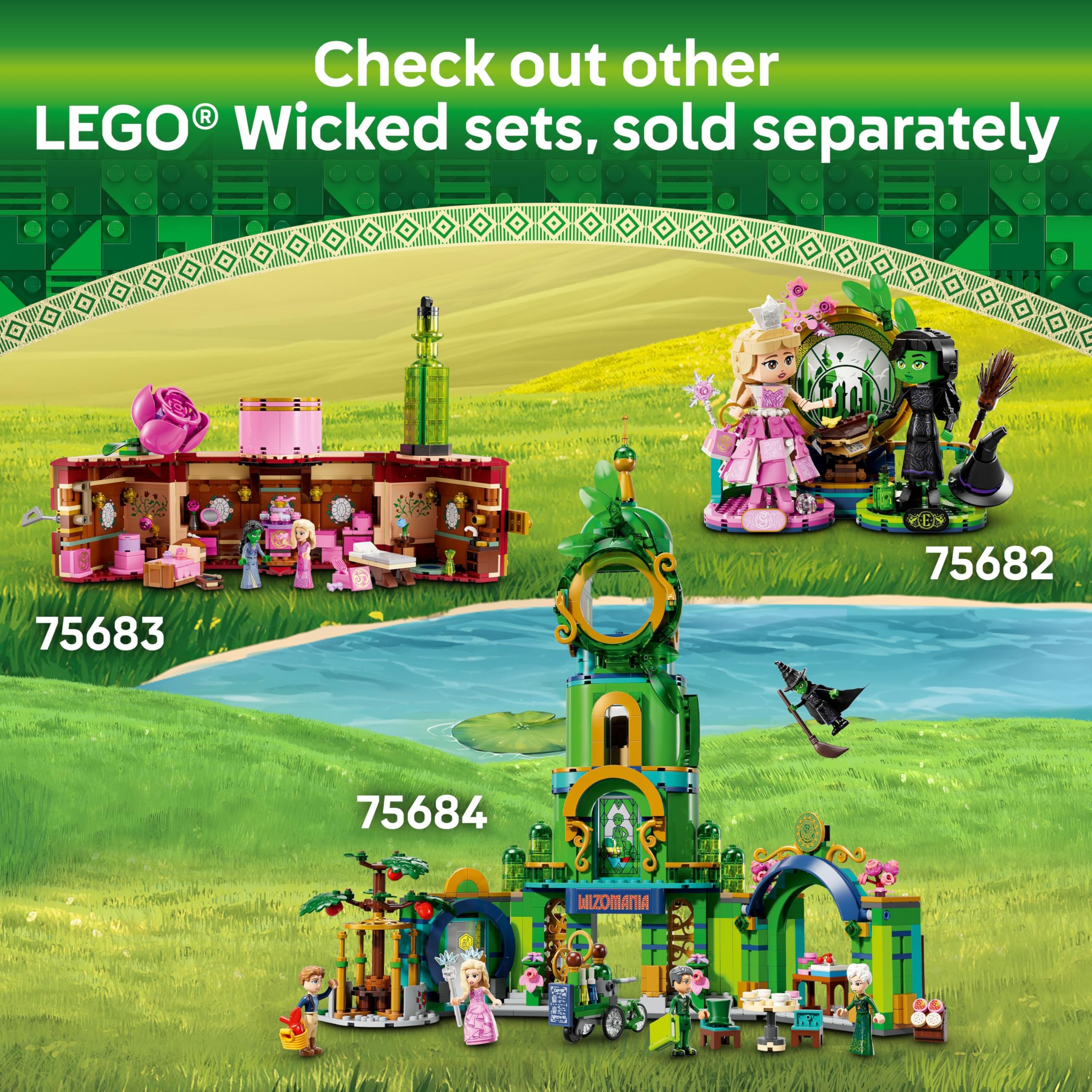 LEGO Wicked flowers and potions add vibrant magical details.