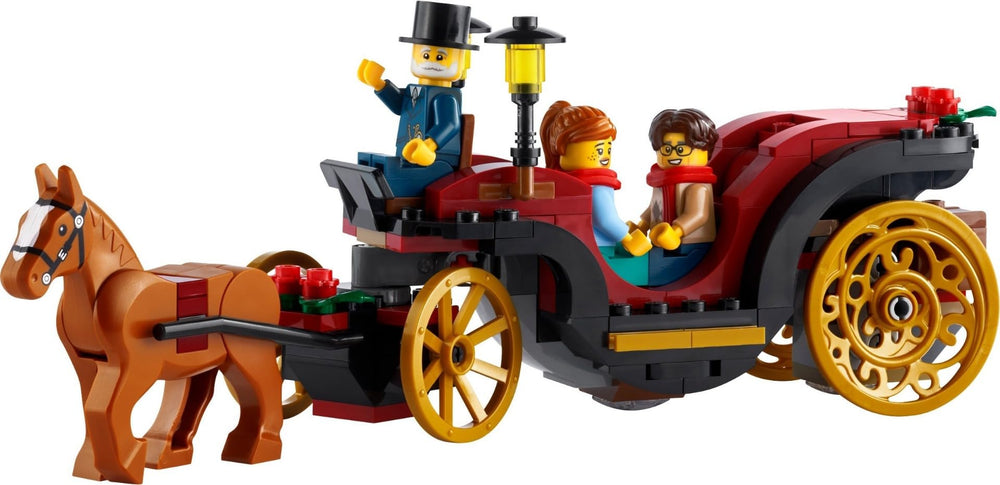 LEGO Wintertime Carriage Ride complete assembly offers charming seasonal décor and storytelling potential