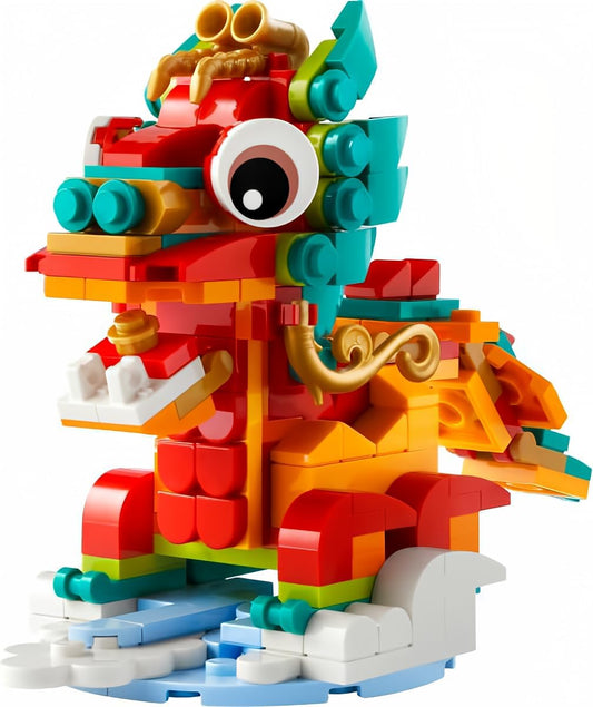 LEGO Year of the Dragon 40611-214 ornament-detail showcases intricate bricks for collection
