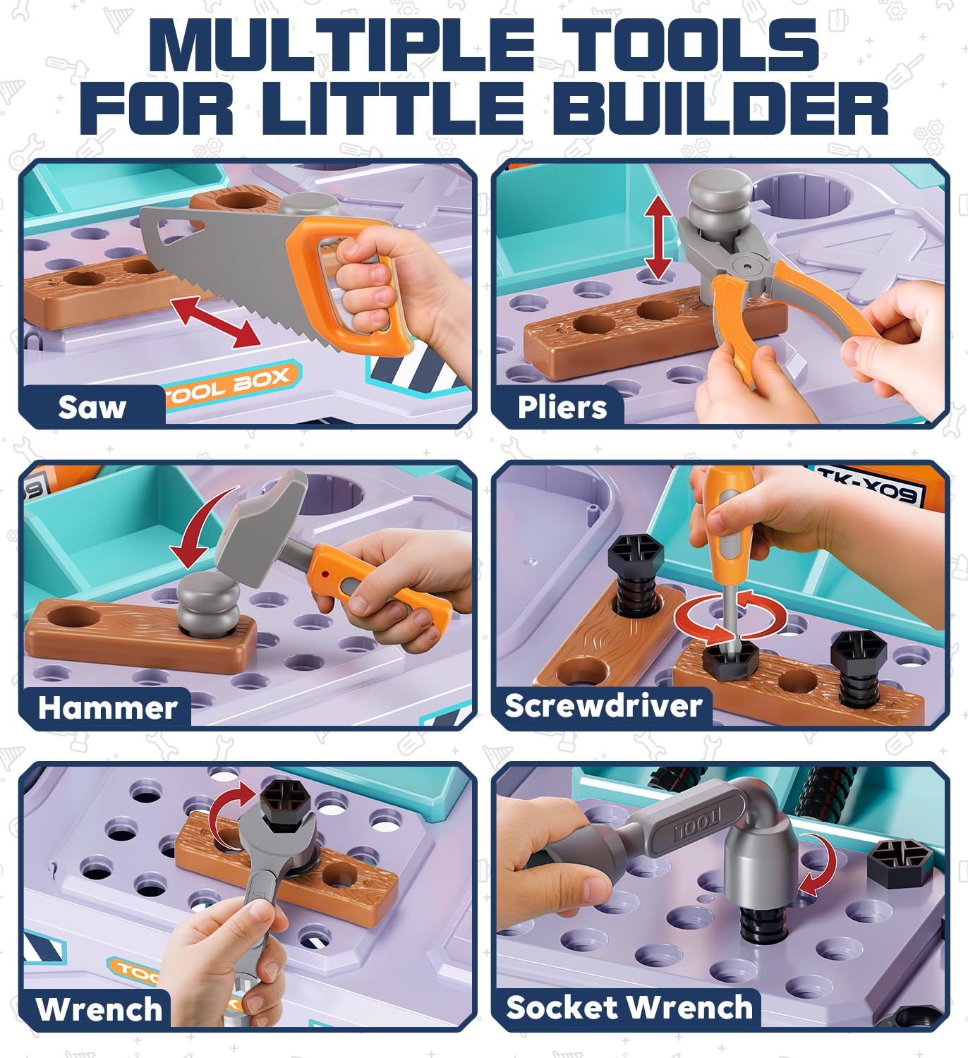 Lehoo Castle 2-in-1 workbench showcases compact setup for versatile pretend projects.