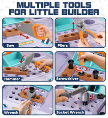 Lehoo Castle 2-in-1 workbench showcases compact setup for versatile pretend projects.