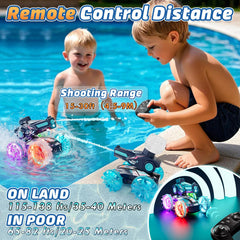 Lehoo Castle Amphibious RC Car rear view with durable shell