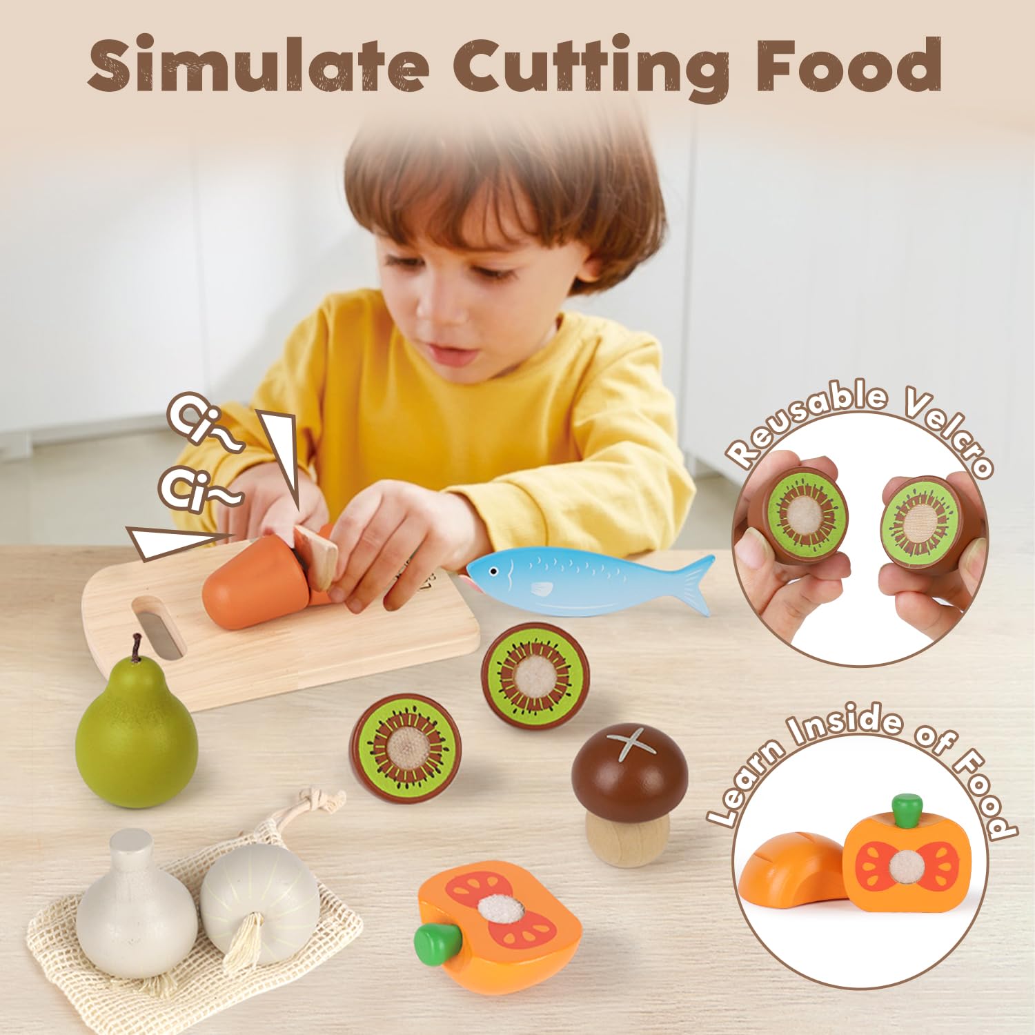 Lehoo Castle avocado cutting toy for safe chopping practice