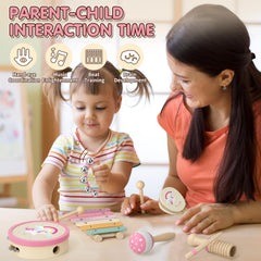 Lehoo Castle Montessori wood set supports hands-on learning and sensory exploration with natural finishes.