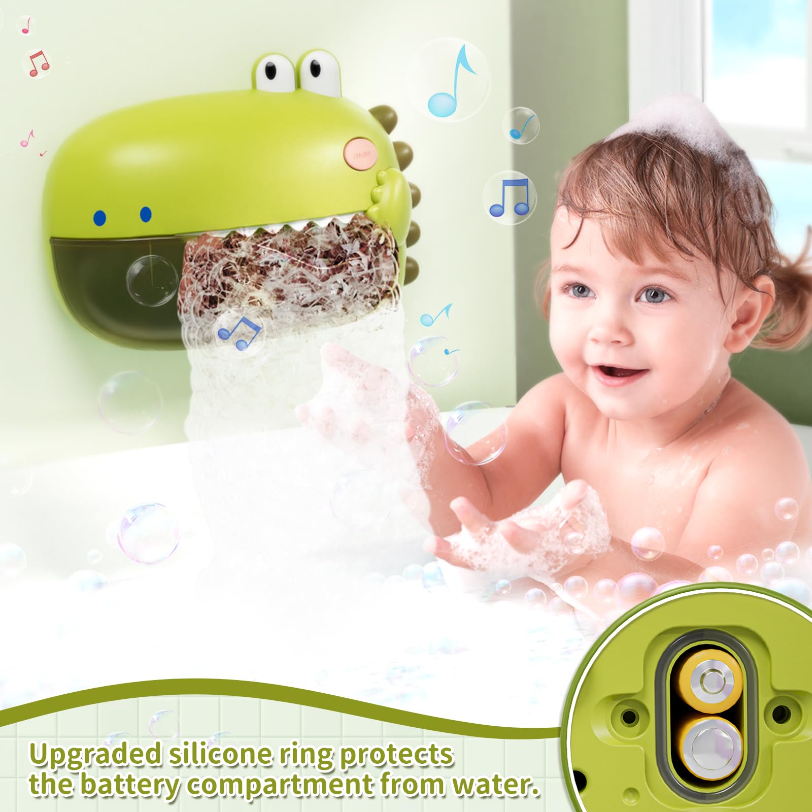 Lehoo Castle bubble machine in action fills the tub with steady bubbles.