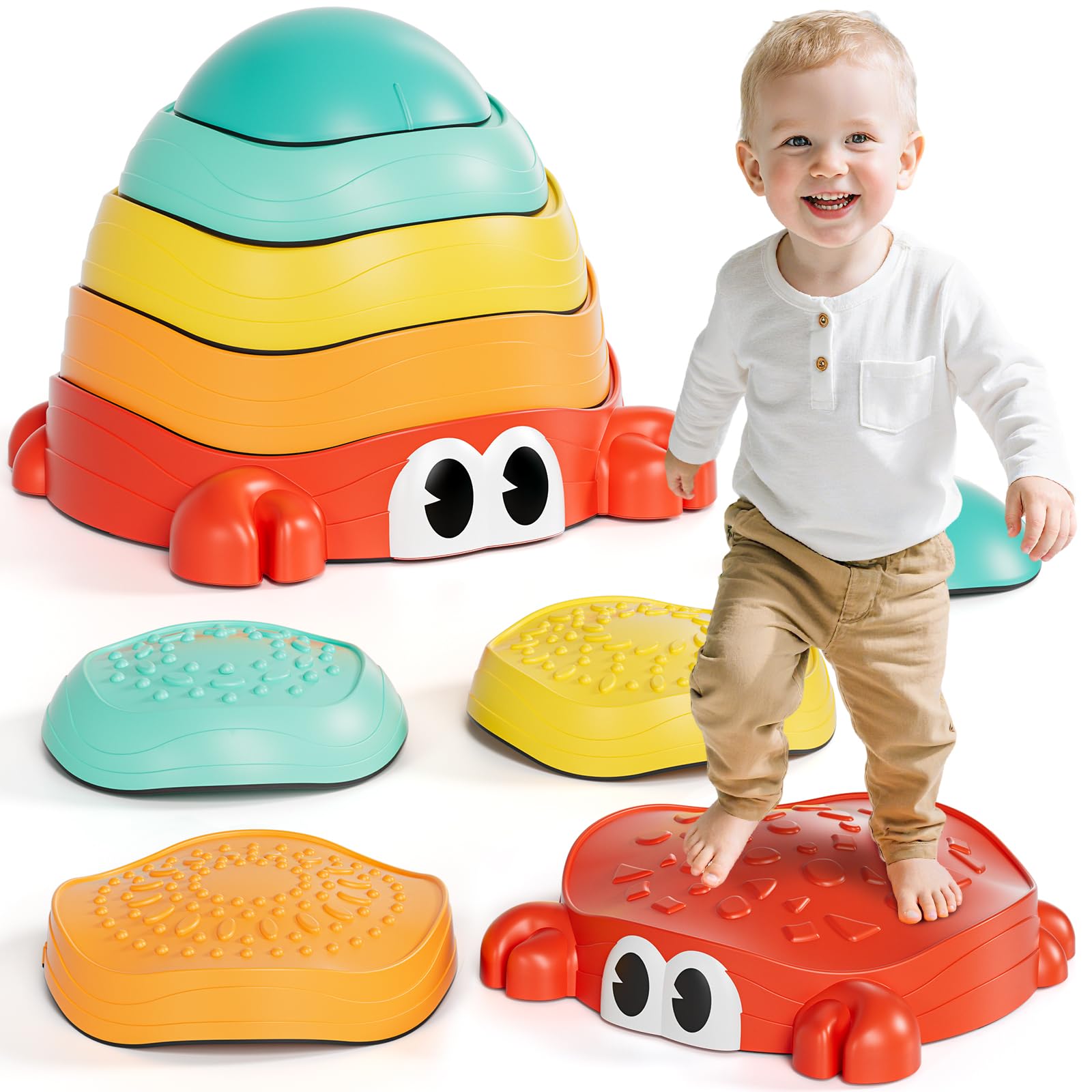 Lehoo Castle crab-shape stack stones for creative balance play.